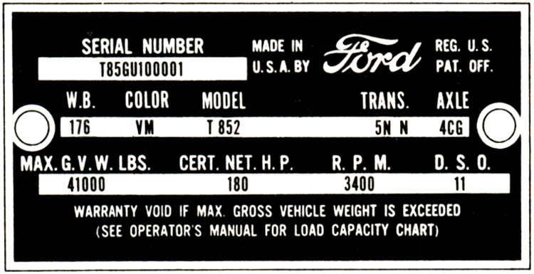 ford engine serial number decoder